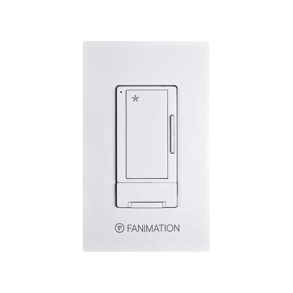 slide 1 of 1, Fanimation Wall Control with Receiver - 3 fan Speeds - White