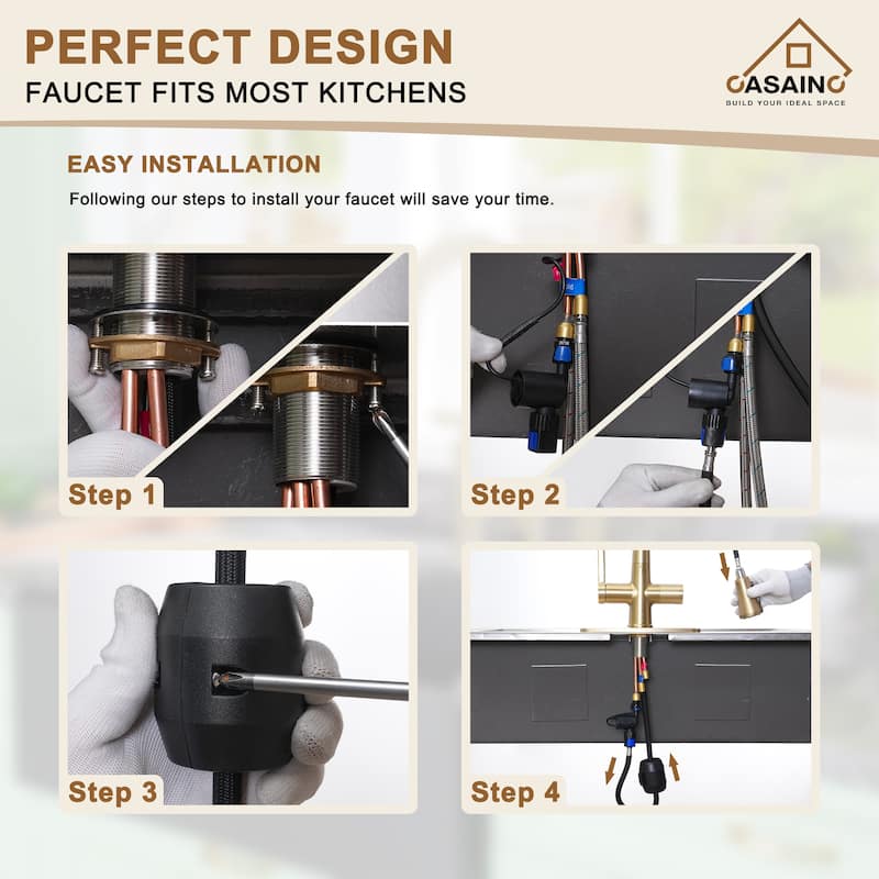 Single Handle Pull-Down Sprayer Kitchen Faucet