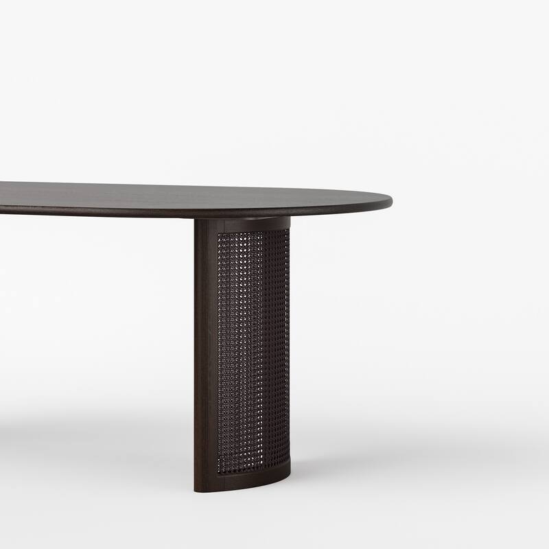 Oval Wood Dining Table Double Pedestal Kitchen Table