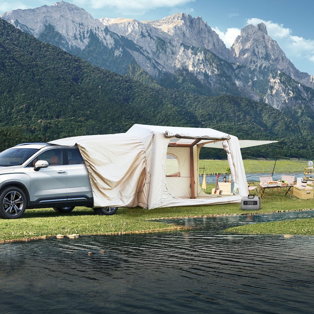 GDFStudio - 2-in-1 Multifunctional Outdoor Inflatable SUV Camping Tent with Waterproof Oxford Fabric