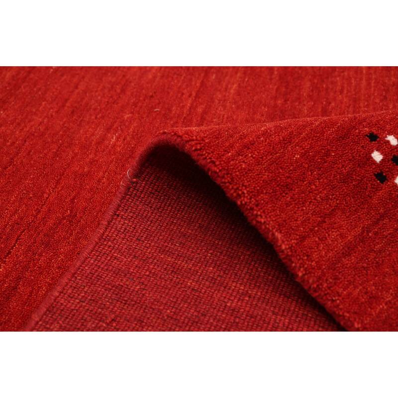 ECARPETGALLERY Hand Loomed Kashkuli Gabbeh Red Wool Rug - 4'11 x 7'9