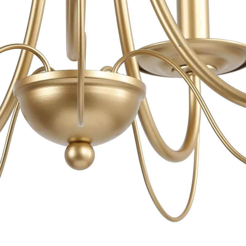 Copper Grove Tirana 5-Light Candle Modern Gold Chandelier Pendant Lights - W18.5"x H23.5"