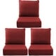 preview thumbnail 101 of 121, Gymojoy 24"x22"x6" Patio Thick Cushions & Pillows Set - Deep Seat Indoor/Outdoor Water & Fade Resistant Three Sets - Red