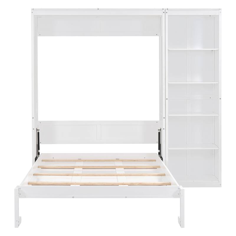 GDFStudio - Harper Full Size Murphy Bed Wall Bed with Shelves for Stylish Space-saving Solutions