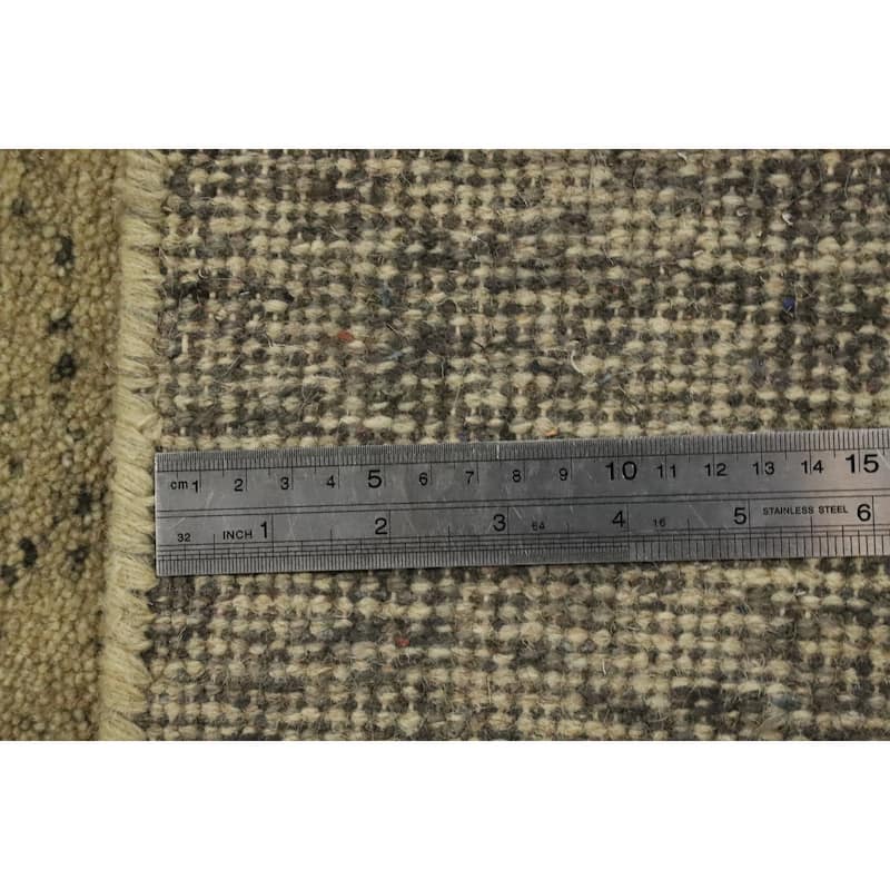 Hand Knotted Oriental 100% Wool Carpet Modern Modern Beige & Ivories Gabbeh Area Rug - 11' 4'' X 8' 4''