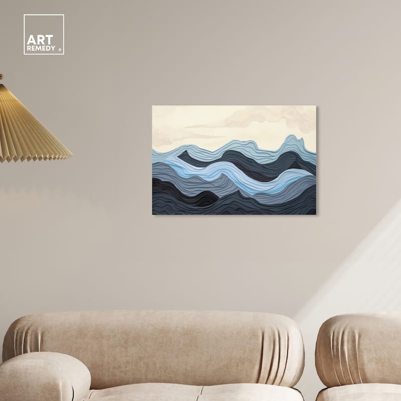 Art Remedy Waverly Gallery Wrapped Blue Abstract 1 Piece Canvas Wall Art