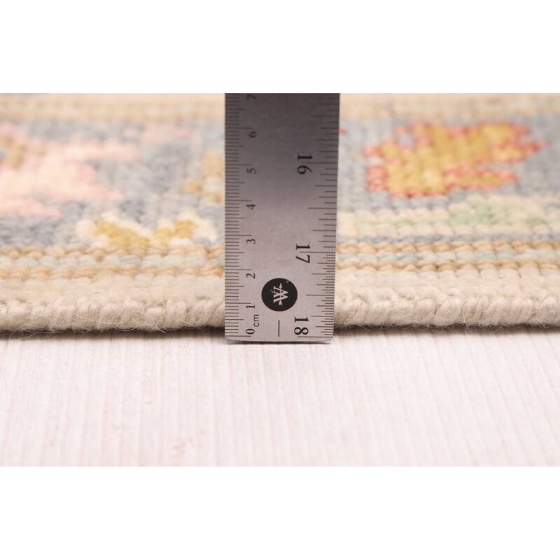 ECARPETGALLERY Hand-knotted Modern Oushak Light Grey Wool Rug - 2'7 x 8'1