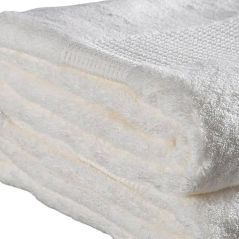 HomeRoots Set of Two Ivory Cotton 13" X 13" Quick Dry Terry Cloth Washcloths - 13.00' X '13.00' X '1.00