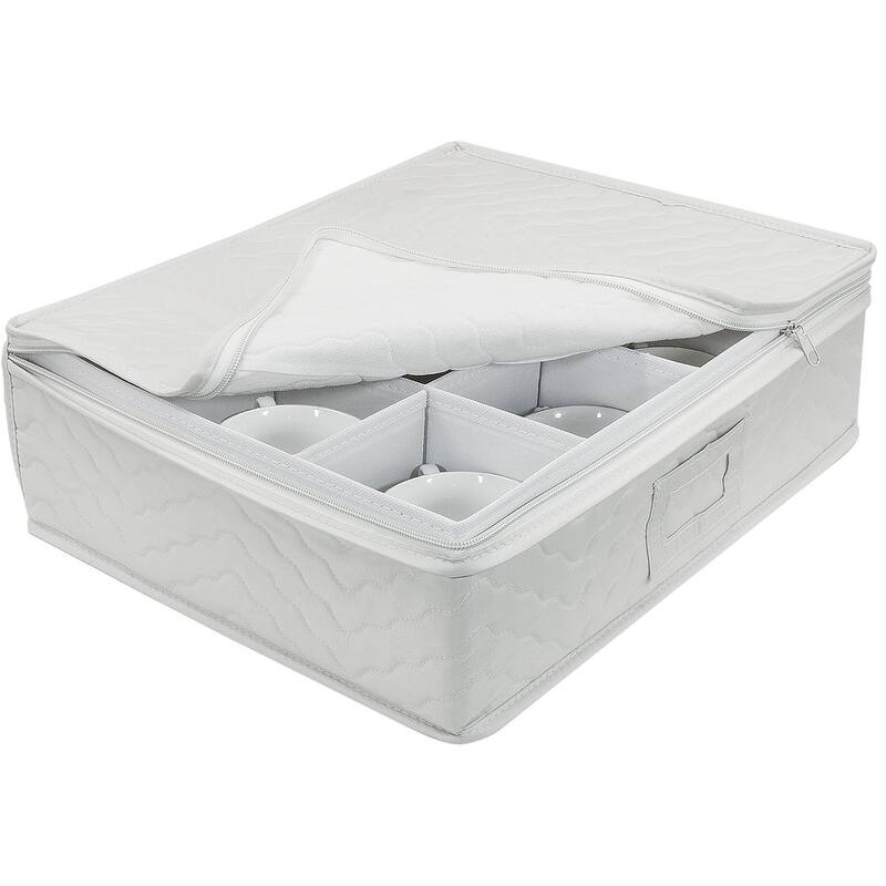 Dinnerware Storage 5-Piece Set for Protecting or Transporting Dinnerware — Service for 12 (Beige)