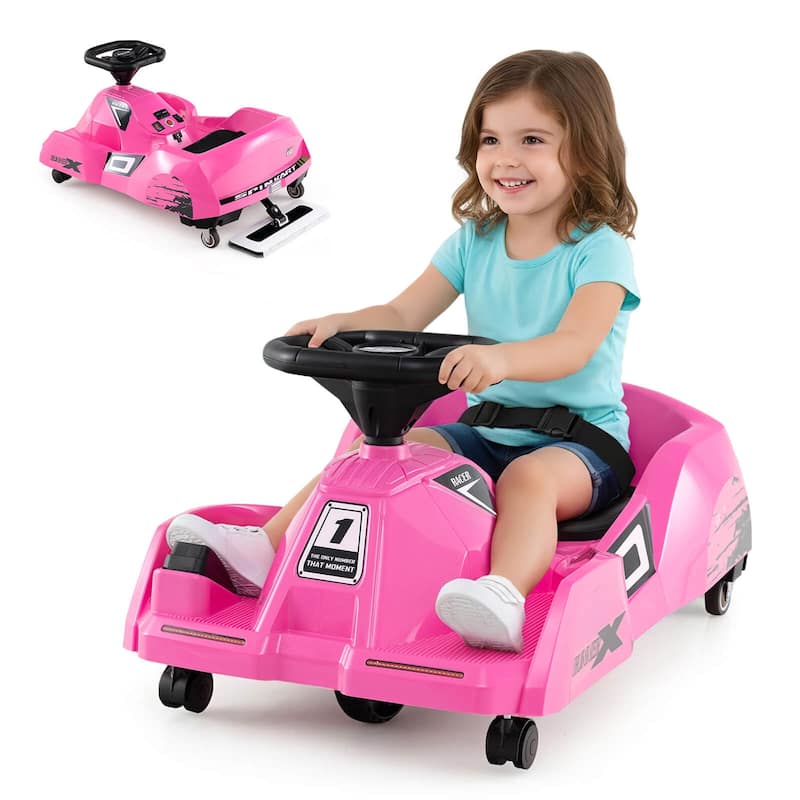 Costway 12V Ride on Toy Car Electric Go Kart with Cleaning Fun & - Red - Red - Kids
