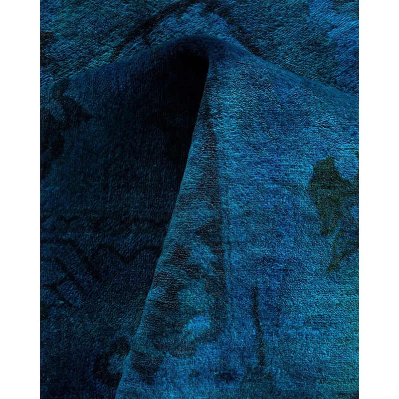 Fine Vibrance One-of-a-Kind Hand-Knotted Area Rug - Blue, 6' 1" x 9' 2" - 6' 1" x 9' 2"