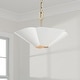 preview thumbnail 2 of 2, 4-Light Modern Botanical Dual Mount Pendant in Matte White with Painted Matte Brass Interior and Square Designer Chain