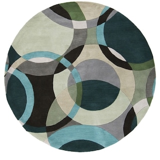 Mayflower Handmade Modern Circles Wool Area Rug
