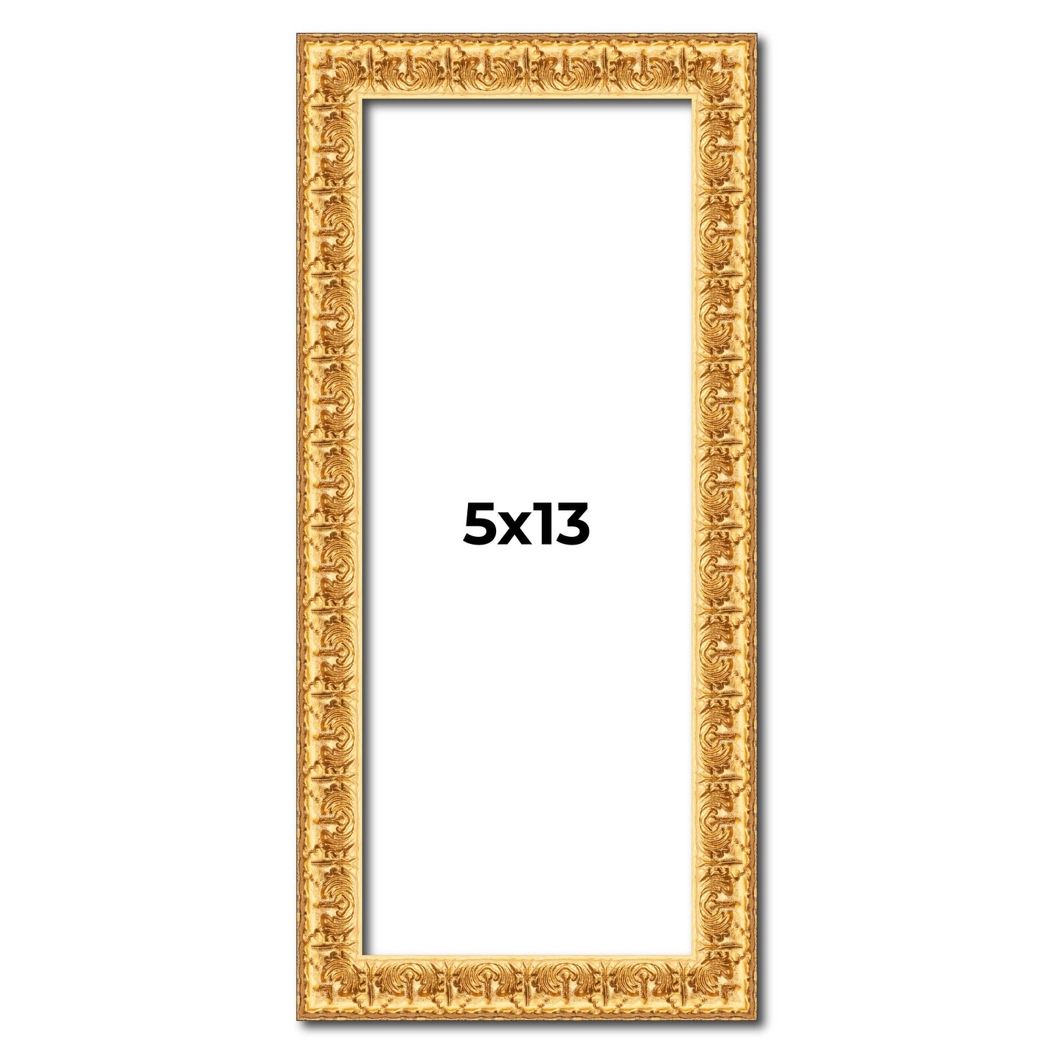 5x13 In Frame Gold Real Wood Picture Frame Width 1 inches | Interior