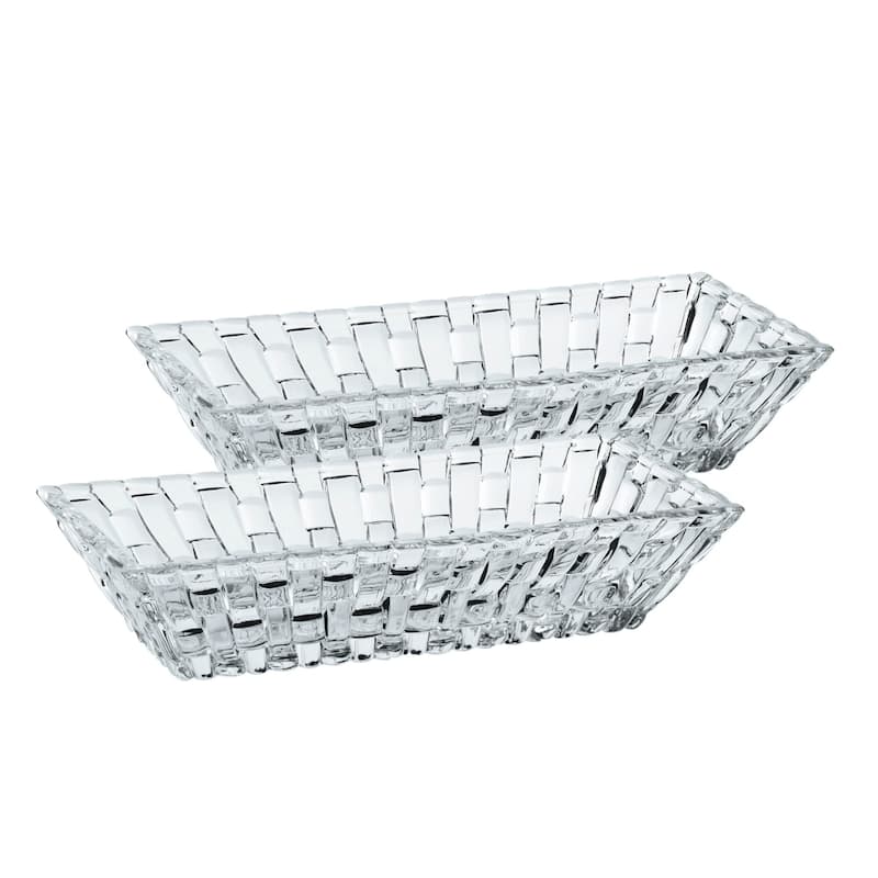 Nachtmann Set of 2 Bossa Nova Rectangular Bowls - 3 1/3 x 6 2/3 inch - 3 1/3 x 6 2/3 inch - 2 Piece