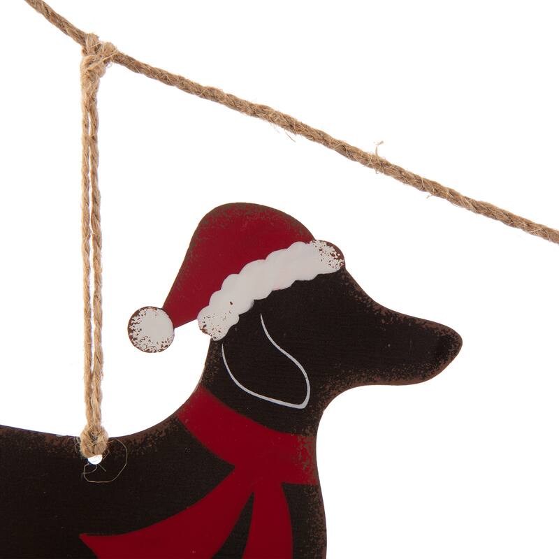 Glitzhome 6 Feet Metal Cardinal Bird Truck Christmas Garland
