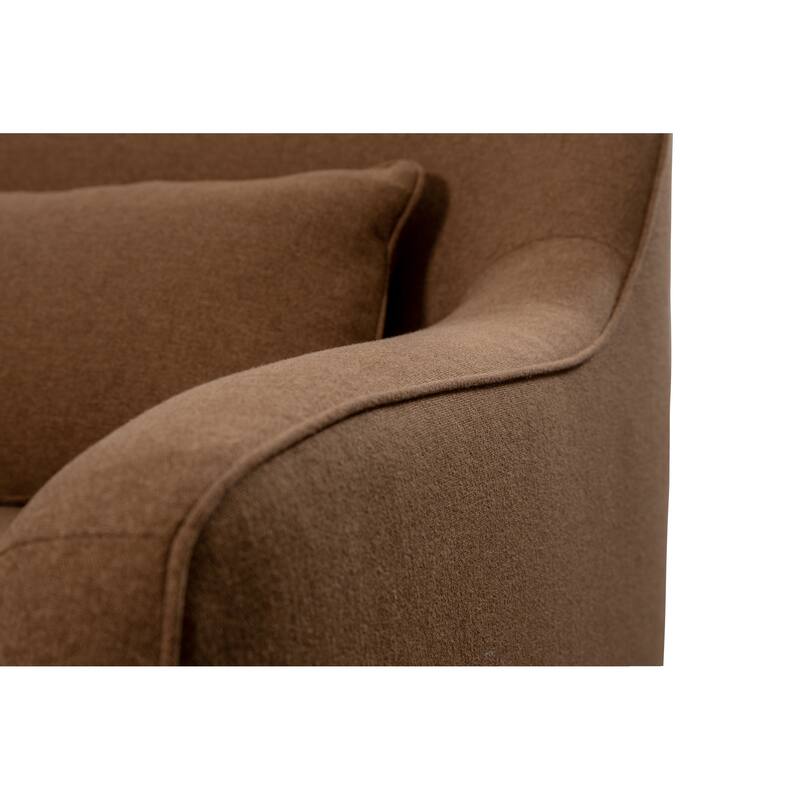 NADAAL STUDIOS Caelanor Accent Chair, Curved Back with Lumbar Cushion in C0 Performance Fabric, Rust