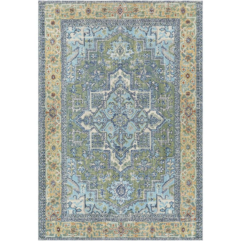 Livabliss Bodrum Updated Traditional Medallion Indoor / OutdoorArea Rug