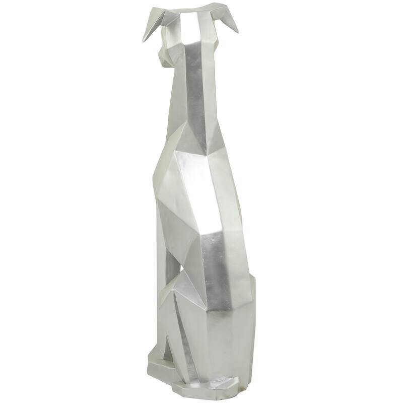Silver, Gold or Black Polystone Cubist Dog Decorative Sculpture