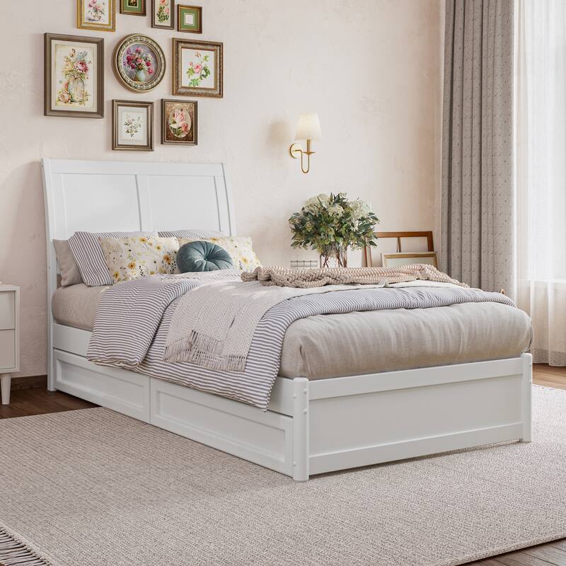 Andorra Platform Bed with Panel Footboard and Storage Drawers