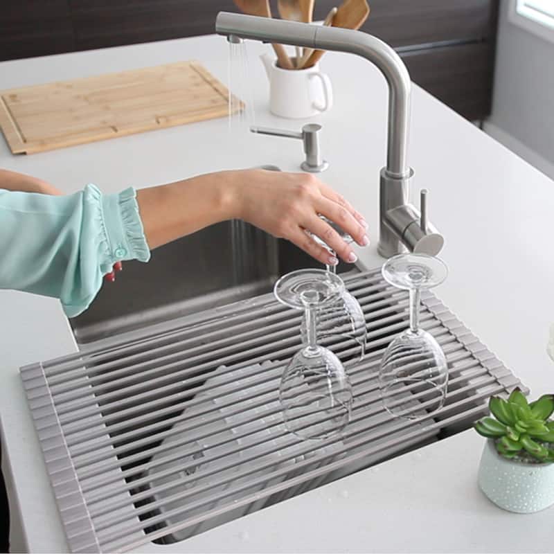 STYLISH Multipurpose Over Sink Roll-Up Dish Drying Rack