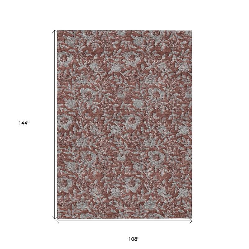 HomeRoots Floral Transitional Rectangle Outdoor Rug