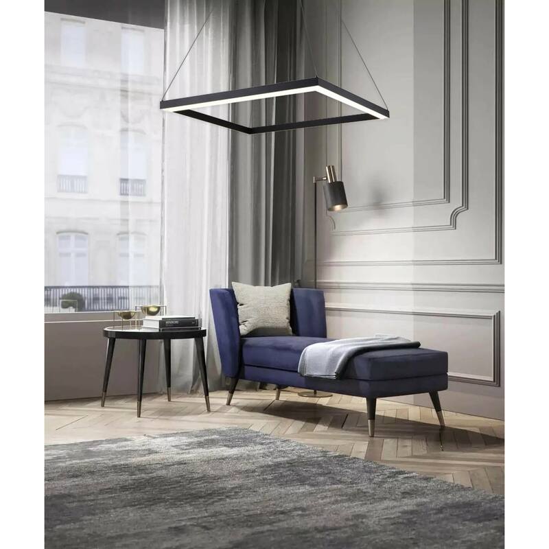 4-Light Matte Black Dimmable LED Chandelier With Acrylic Diffusers