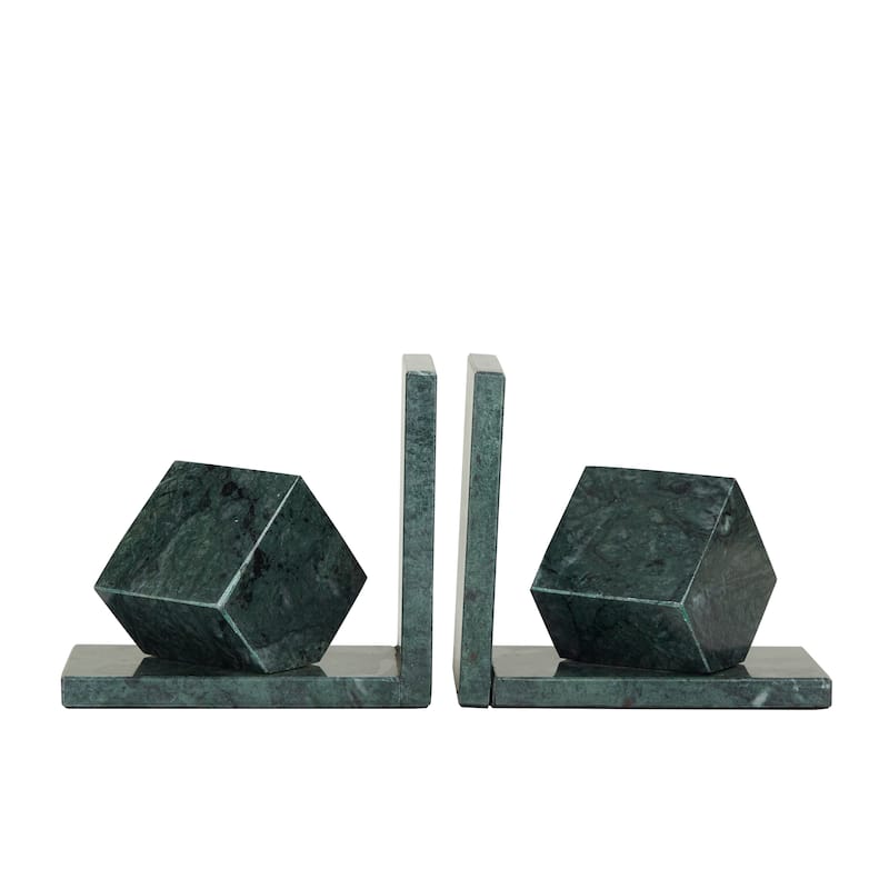 White, black or Green CosmoLiving by Cosmopolitan Black Marble Orb Bookends (Set of 2)