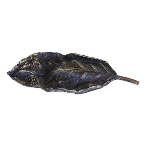 Novica Handmade Open Leaf Bronze Sculpture