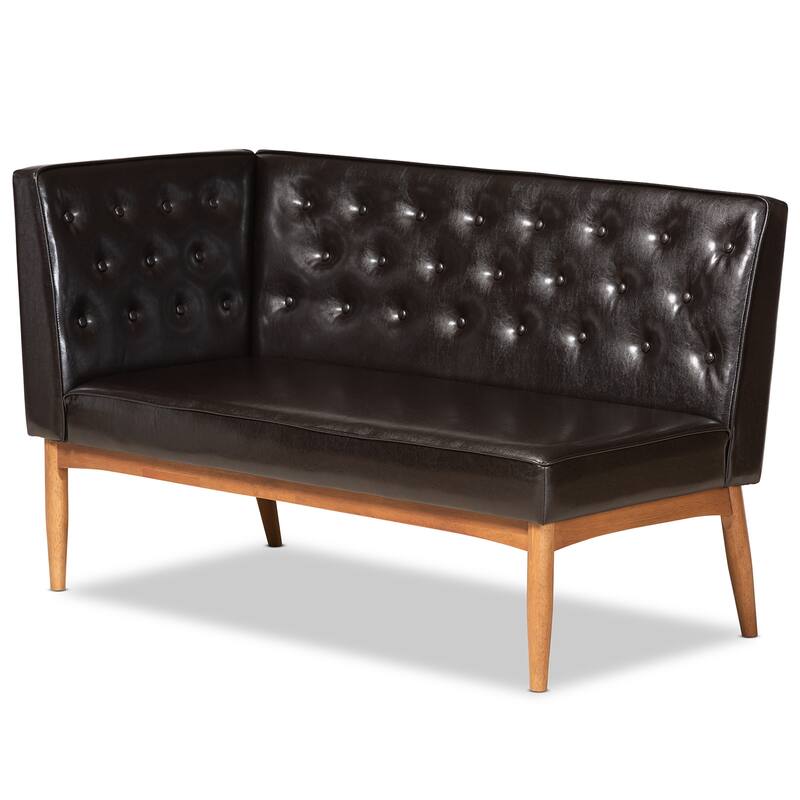 Riordan Mid-Century Modern 2-Piece Dining Nook Banquette Set