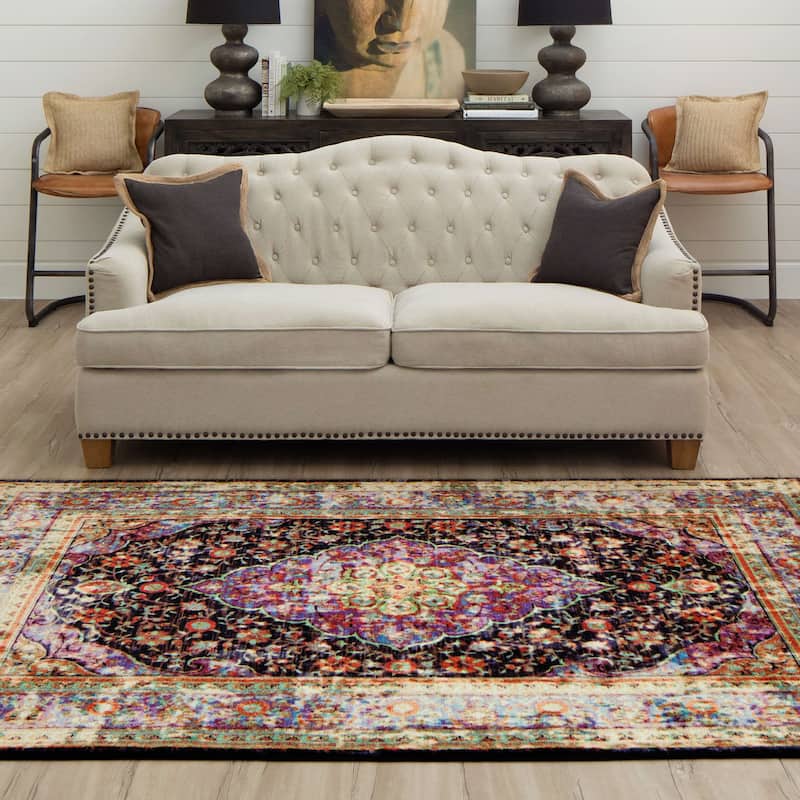 Mohawk Home Caspar Traditional Floral Medallion Area Rug