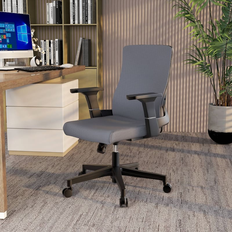Brio Modern Ergonomic Office Desk Chair with Adjustable Height, Swivel, Breathable Fabric, Durable ABS Frame, Easy Assembly