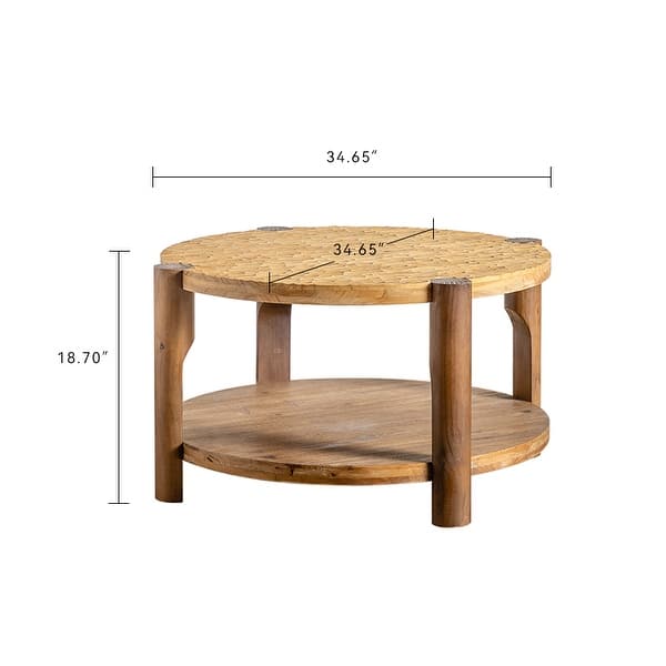 Round Coffee Table with Storage Shelf - Bed Bath & Beyond - 43629224
