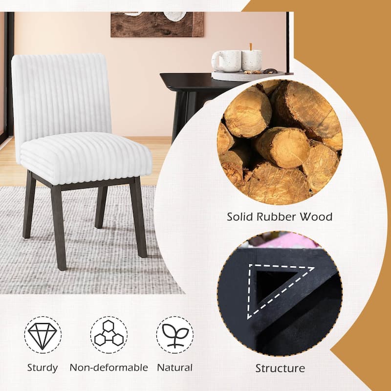 Costway Dining Chairs Set of 2/4 with Padded Seat, Rubber Wood Legs & - White + Gray
