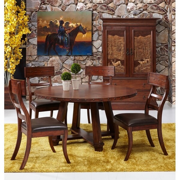 Mahogany dining clearance table upholstered chairs