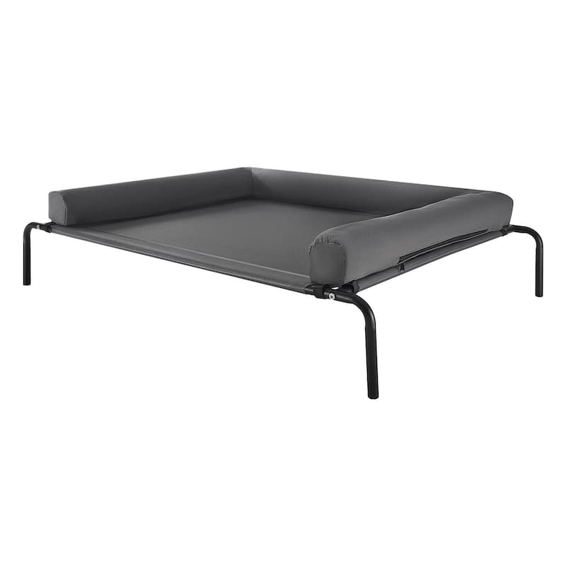 XL Elevated Dog Bed with Pillow Breathable Mesh Waterproof Steel Frame 110 lbs Capacity - 48 x 35 x 8 in