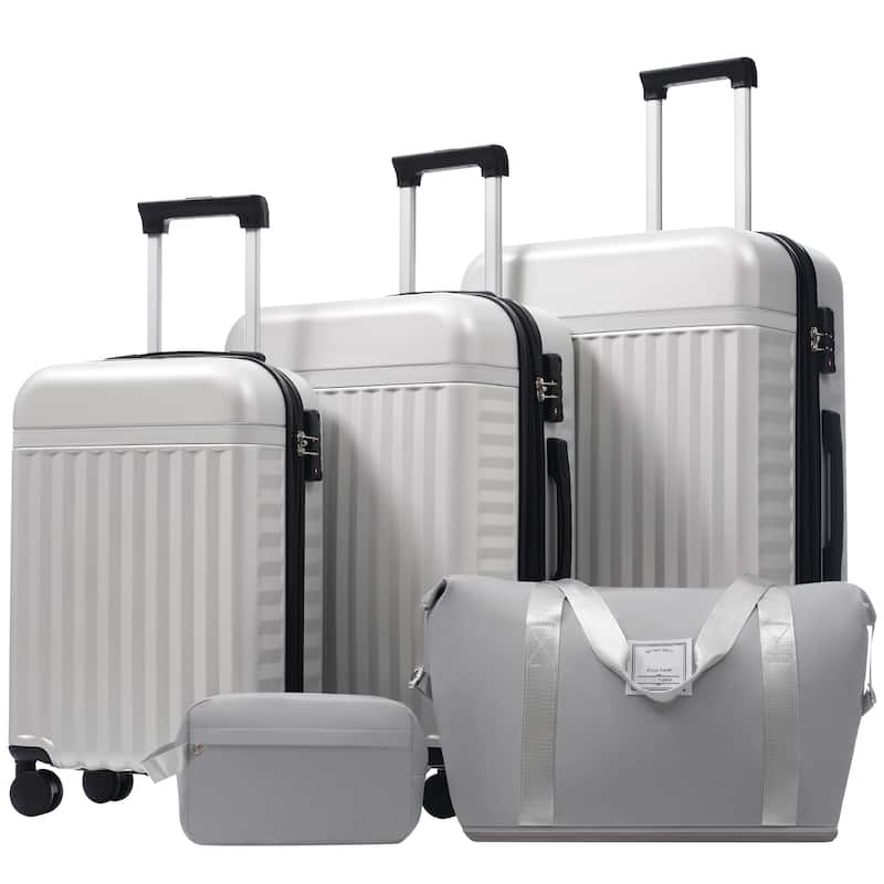 Luggage Set 5 Piece, Hardside Carry on Suitcase , Expandable Luggage with Travel Bags Spinner Wheels TSA Lock