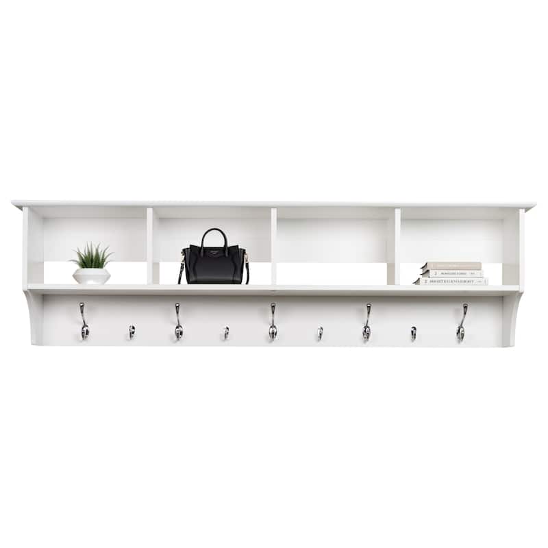 Winslow White Hanging 60-inch Wide Entryway Shelf - White
