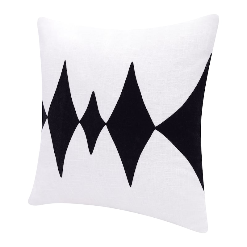 20" Black and White Throw Pillow - 20.00 in. x 20.00 in. x 4.00 in.