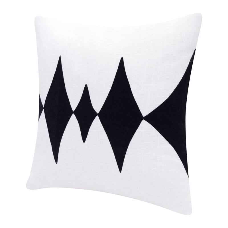 20" Black and White Throw Pillow - 20.00 in. x 20.00 in. x 4.00 in.