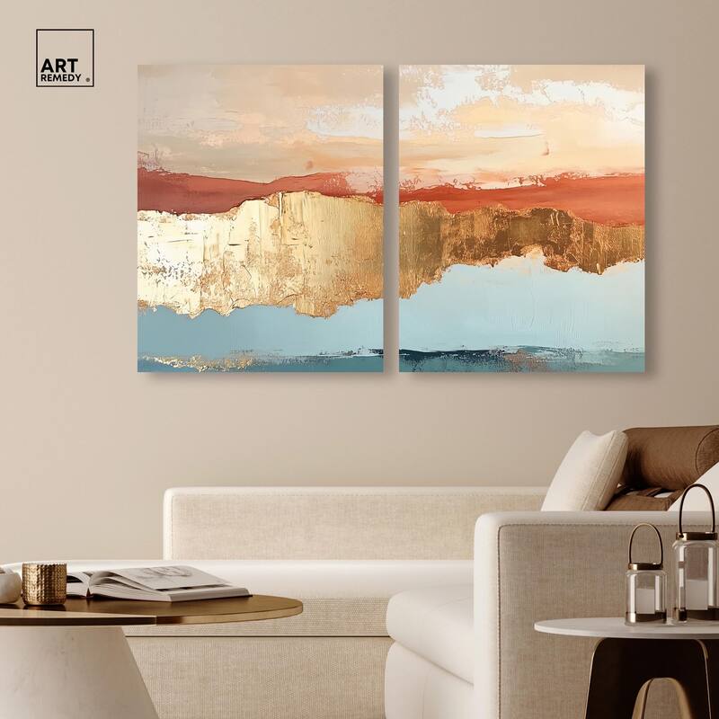 Earthy Glow III Canvas Set of 2 by Art Remedy, Gallery Wrapped
