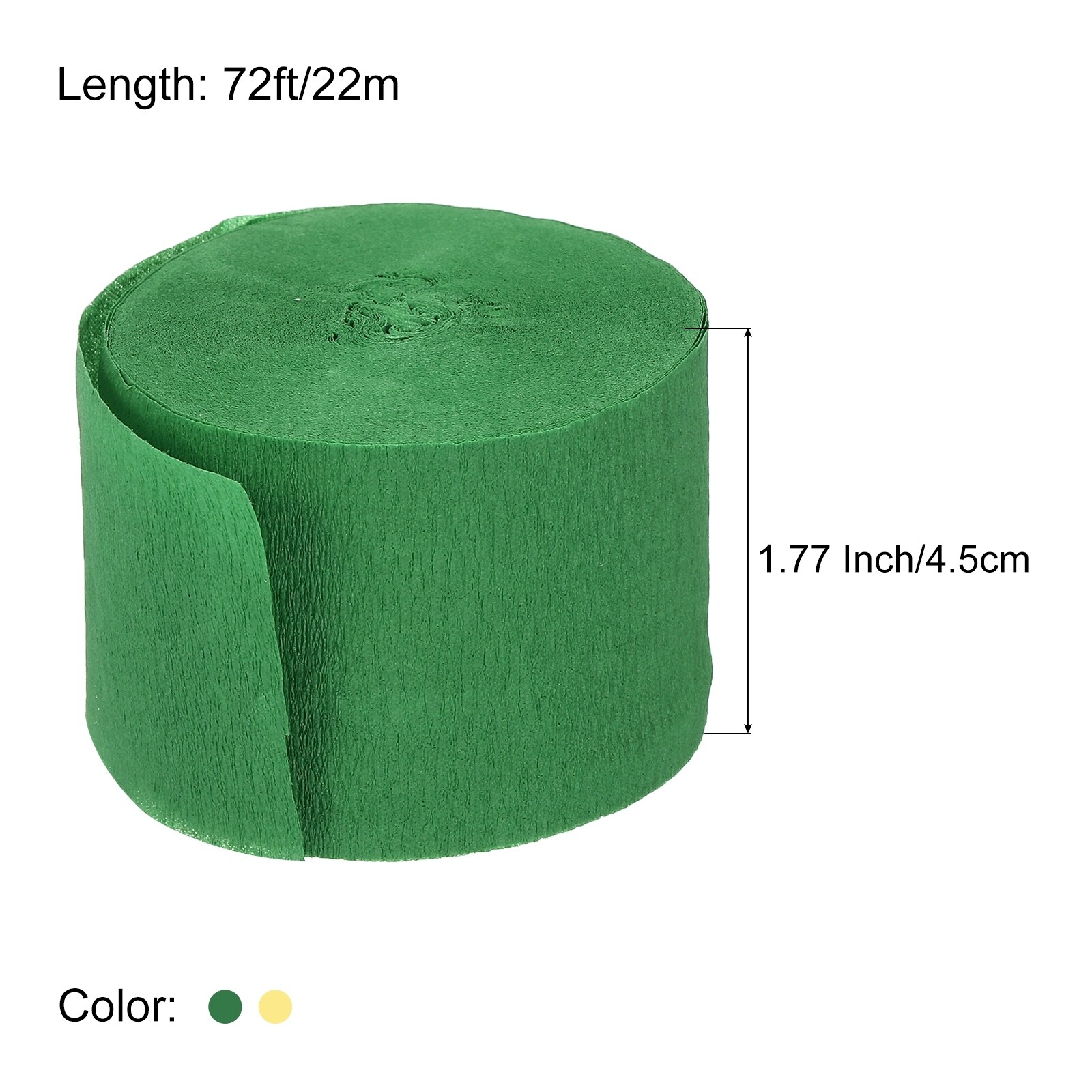 Crepe Paper Streamers 4 Rolls 72ft in 2 Colors (Light Yellow,Dark Green) -  Light Yellow, Dark Green - Bed Bath & Beyond - 37501353