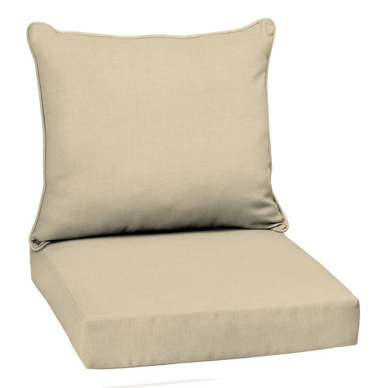 ARDEN 24-inch Outdoor Deep Seat Cushion Set - 22 W x 24 D in. - Taupe Leala Texture