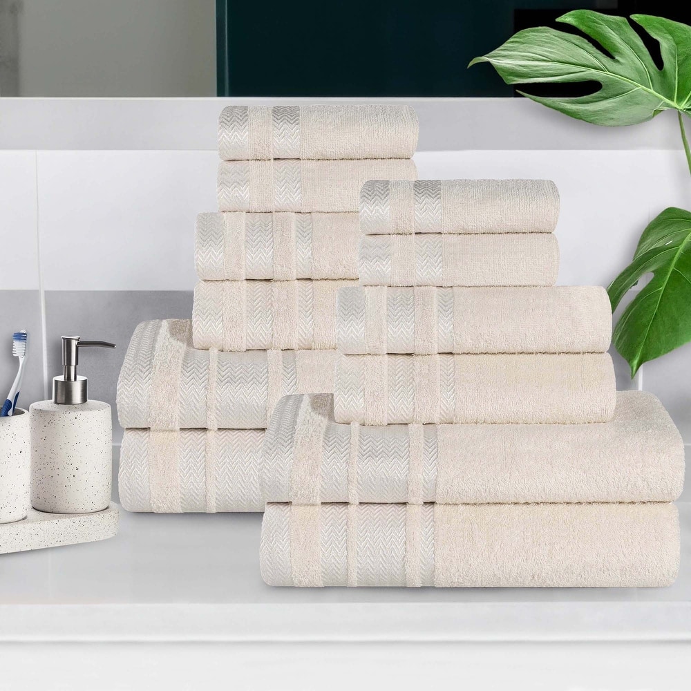 Superior Hays Cotton Medium Weight 12 Piece Bathroom Towel Set