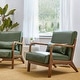 preview thumbnail 17 of 107, Glitzhome Set of 2 30.75"H Mid-Century Modern PU Leather Accent Armchairs with Rubberwood Frame - 25.75"L x 33.75"W x 30.75"H