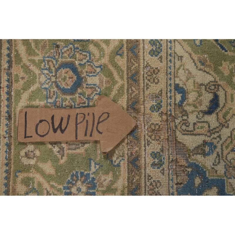 Hand Knotted Oriental 100% Wool Carpet Traditional Floral Peach Kashan Area Rug - 9' 8'' X 6' 6''