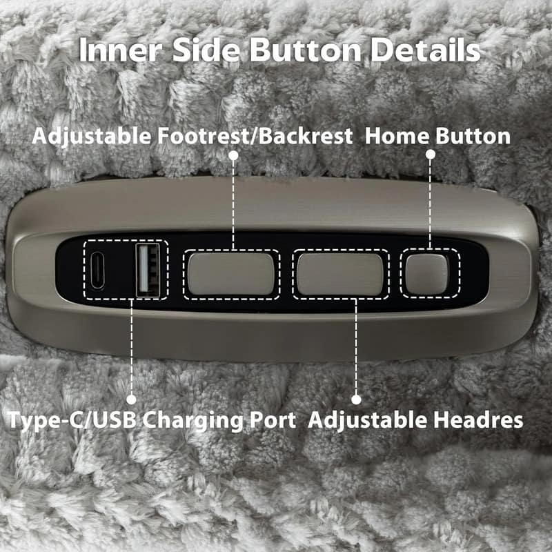 270° Swivel Velvet Recliner, Extra Wide Power Recliner Chair w/Heat Massage - USB & Type C Charging Port