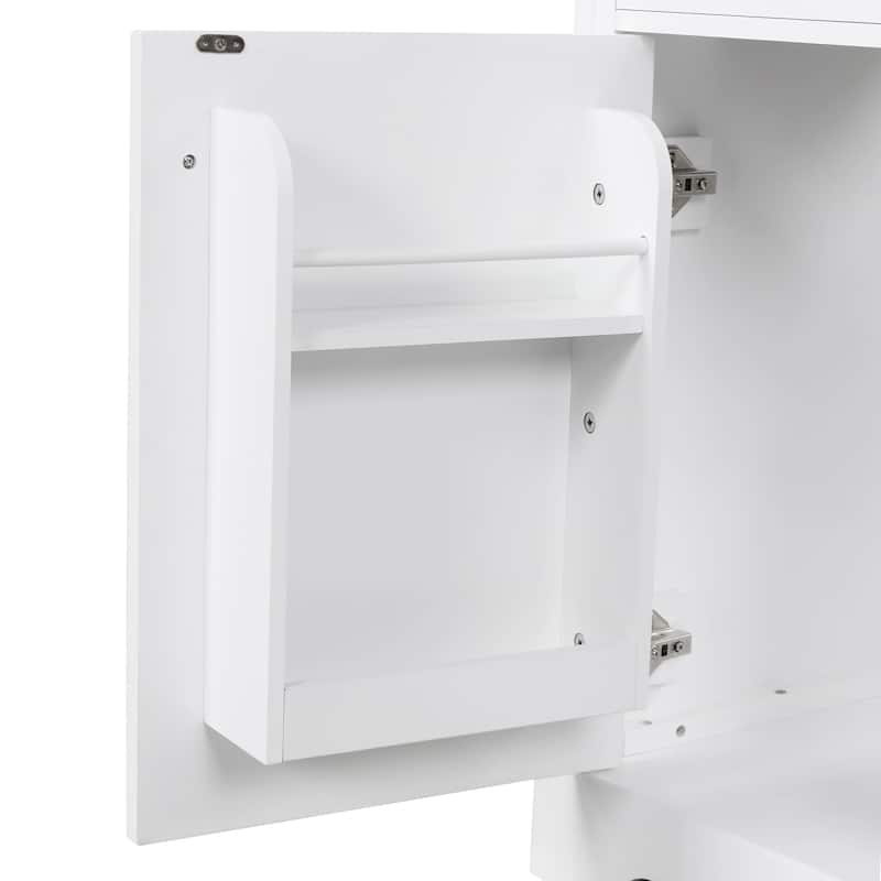 Bathroom Vanity Cabinet with Sink Top,Door and Two Drawers - White