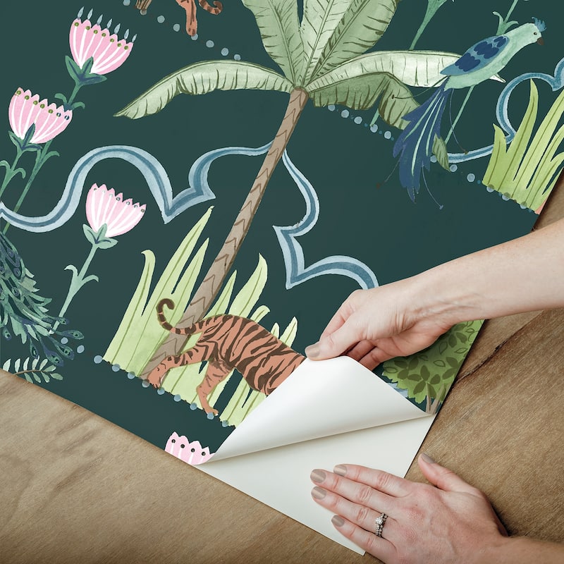 NuWallpaper Laos Green Peel and Stick Wallpaper