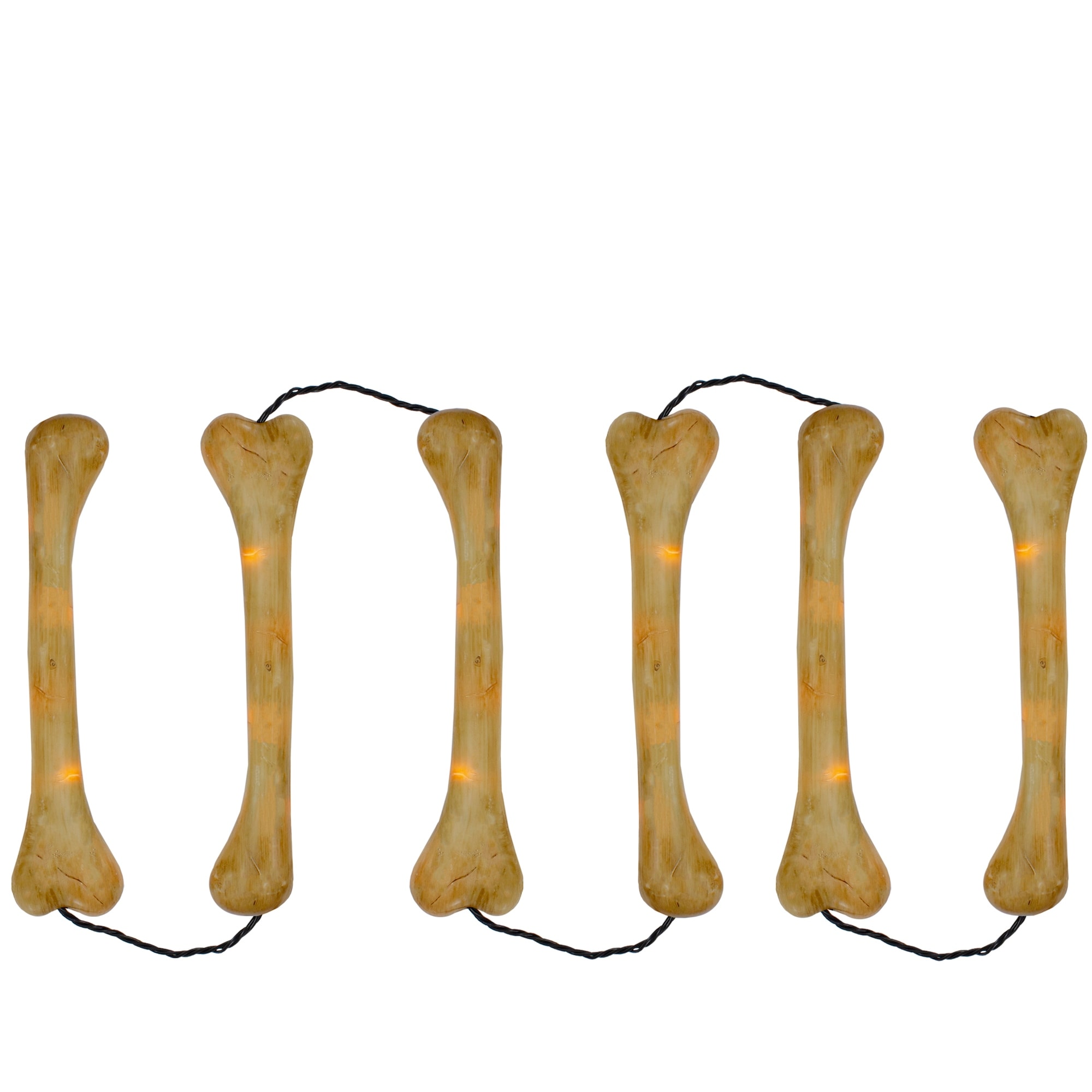 6ct Bone Shaped Halloween Lights - 9.75ft Black Wire
